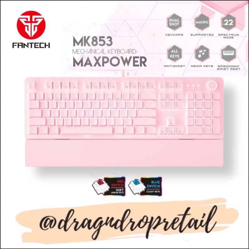 Fantech MAXPOWER MK853 v2 Mechanical Gaming Keyboard - Pink Sakura Edition