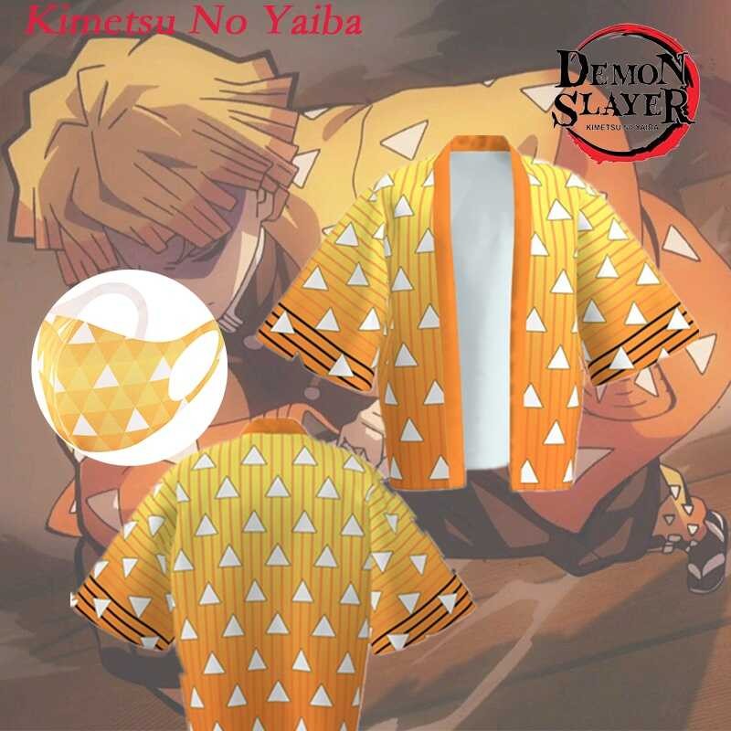 Demon Slayer Kimetsu No Yaiba Cosplay Agatsuma Zenitsu Costume