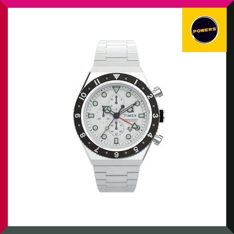 [Timex ] นาฬิกา Timex Timex Timex Q Gmt Chronograph White Dial Stainless Steel Quartz 40Mm Watch Tw