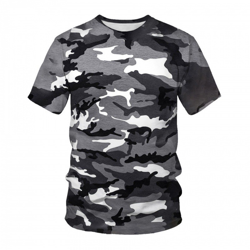 เสื้อยืดลายพรางผู้ชายฤดูร้อนคอกลมแขนสั้นเสื้อยืดหลวมขนาดใหญ่ลําลองสําหรับผู้ชายเสื้อยืดแขนสั้นสําหรับกีฬากลางแจ้งทุกวัน