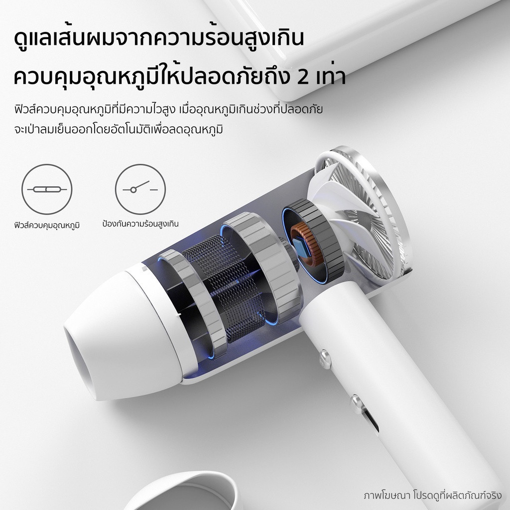 CoolAstyler ไดร์เป่าผมพกพา 2000W มีมอก. hairdryer รุ่นV8 ไอออนิคดูแลเส้นผม  รับประกัน1ปี POP