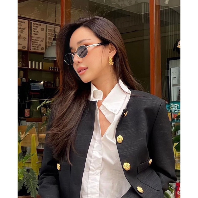 Prada Oval Sunglasses 0PR 65Z paleglod