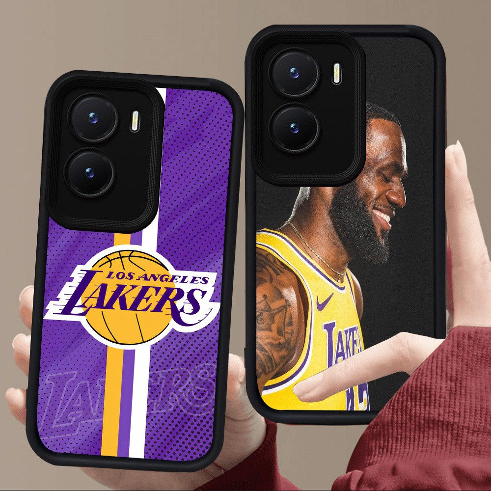 E68 NBA Lakers สําหรับซิลิโคนสีดํา VIVO Y35 IQOO Z9X Y56 Z9 Y22s Y75 Y15a Y15s Y55 Y01 Y22 Y16 13 Z1