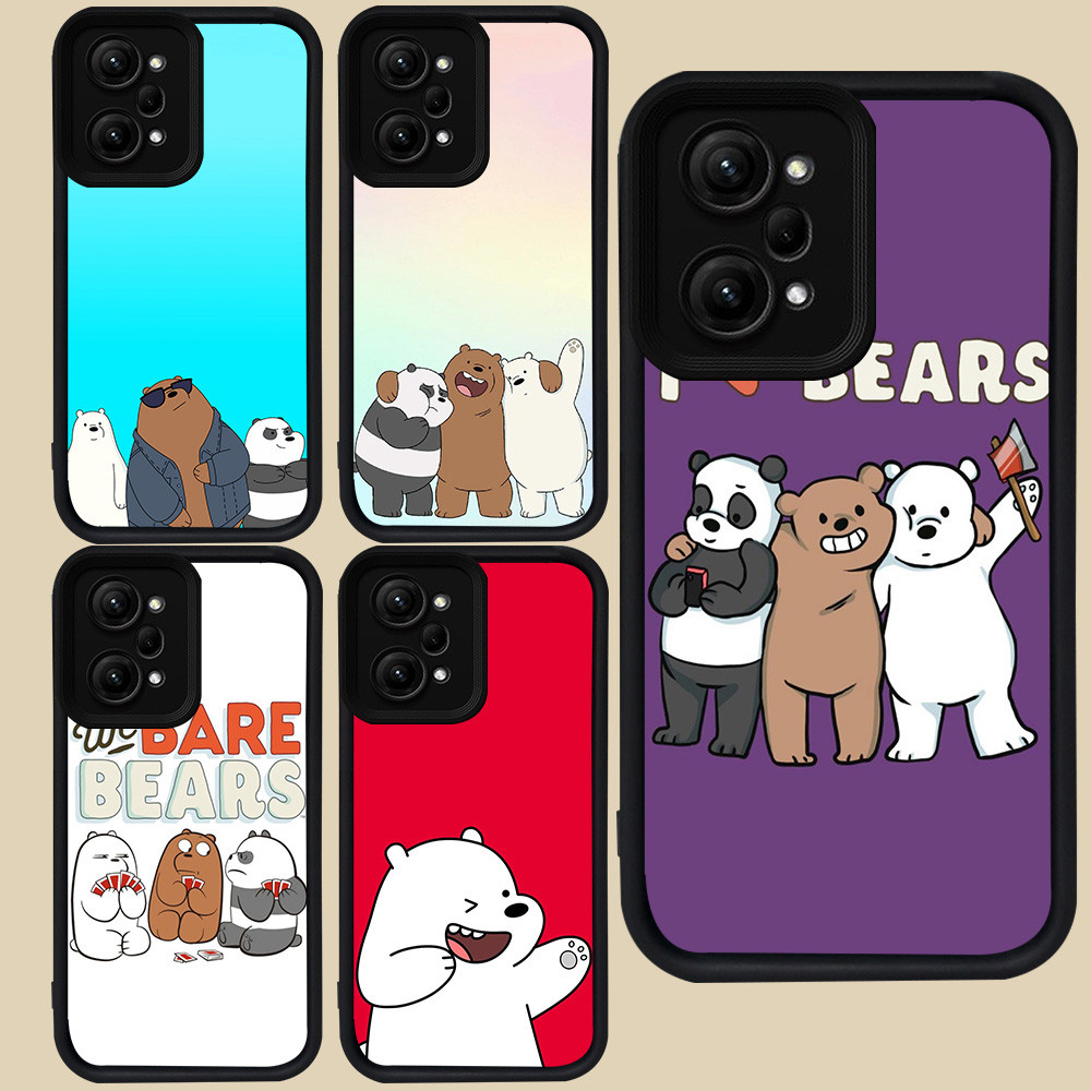 ปลอกสีดําสําหรับ Xiaomi Redmi POCO F6 หมายเหตุ 12 X5 F5 14T 14 Pro 5G R107 We-Bare-Bears