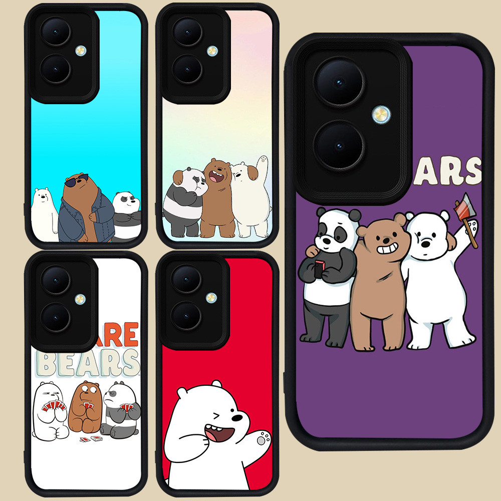 ปลอกสีดําสําหรับ OPPO Reno 11F 10 8T 13F 11 Pro 5G R107 We-Bare-Bears