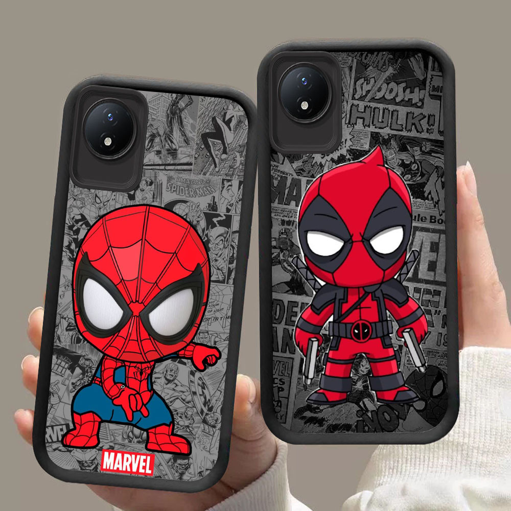 DF-69 การ์ตูน Marvel หรูหราปลอกอ่อนสําหรับ VIVO Y02 Y02a Y02t V30 Y29 V30E V50 Pro