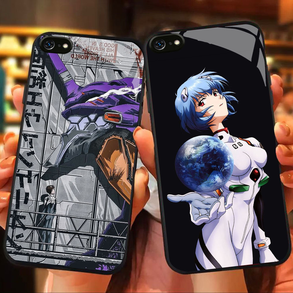 MK-87 Neon genesis evangelion Liquid HD Glass Casing สําหรับ iPhone 6 6S 7 8 Plus SE X XS XR Max