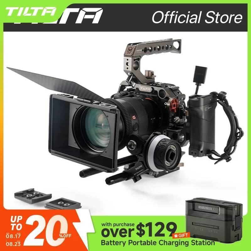 TILTA Sony A7SIII A7S3 กล้องกรงเต็ม/ครึ่งกรงป้องกันกรณีจับด้านข้างน้ําหนักเบากรงสีดําสําหรับ SONY A7