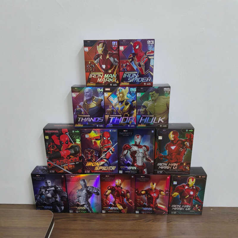 Yuanye Fanle Iron Man Spider-Man Thor กัปตันอเมริกา Hulk Thanos 1/12 ประกอบรูป