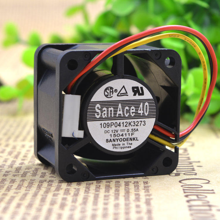 Sanyo 4 ซม./ ซม. 4028 12V DC พัดลมรุนแรงแหล่งจ่ายไฟ/1U Server พัดลมระบายความร้อนเงียบ