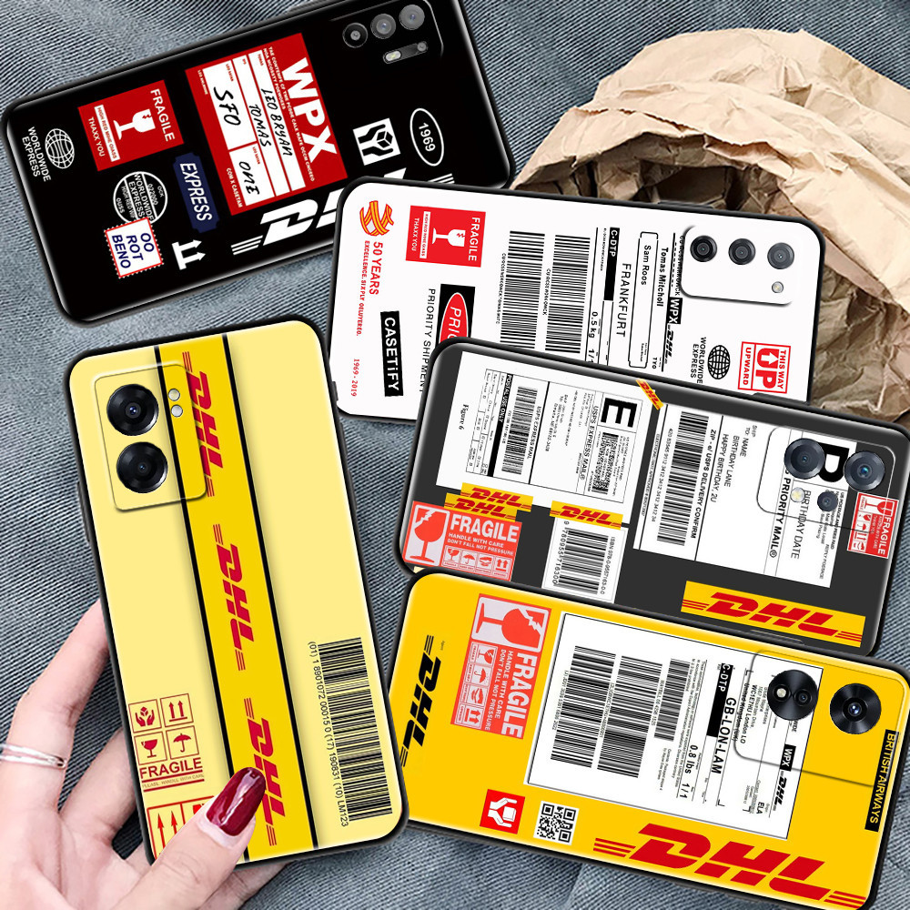 Dhl โลโก้ซิลิโคนปกอ่อนเคสโทรศัพท์ OPPO Reno 5F 5 5Z A78 A1 A11 A5 A9 A56 A72 Pro Plus + Lite 4G 5G