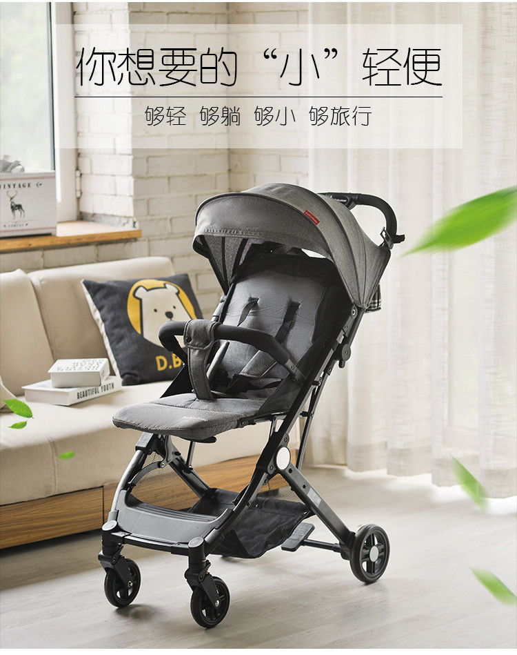 Babystone baby stroller can sit and lie down, lightweight, one click folding, high landscape, childr