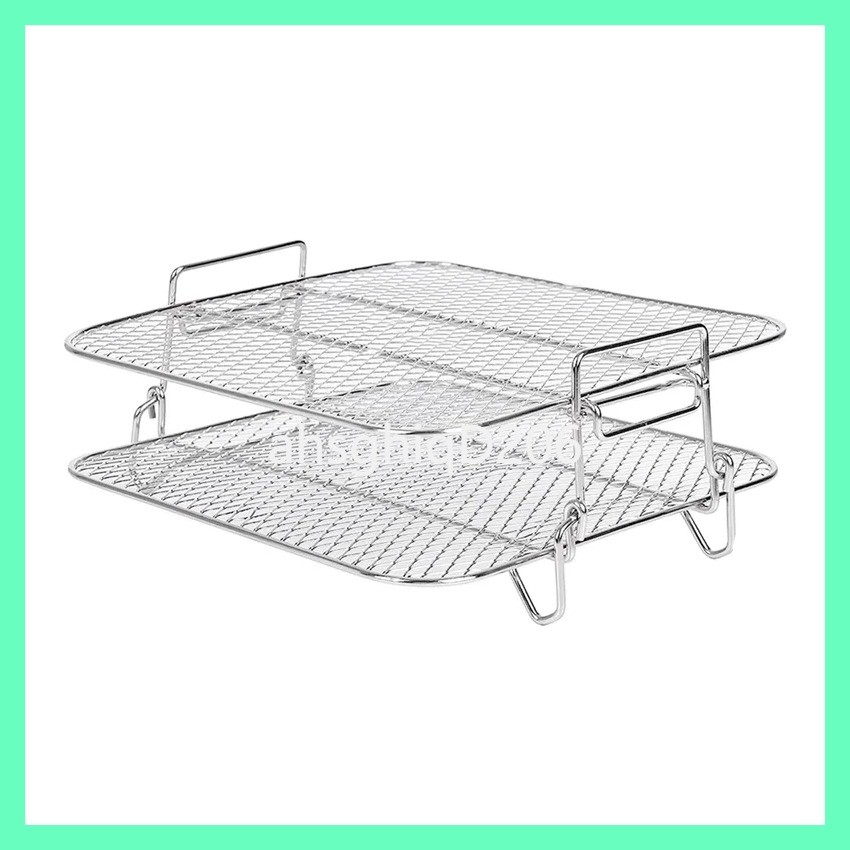 สไตล์ใหม่  Air Fryer Rack สำหรับ Cosori 5.5L Air Fryer, 2 ชั้น Air Fryer ย่าง/ชั้นวาง/Dehydrator Ra