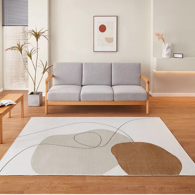 Bedroom Modern Minimalist Decor Geometric Rug Home Non-slip Carpet Light Carpets for Living Room La