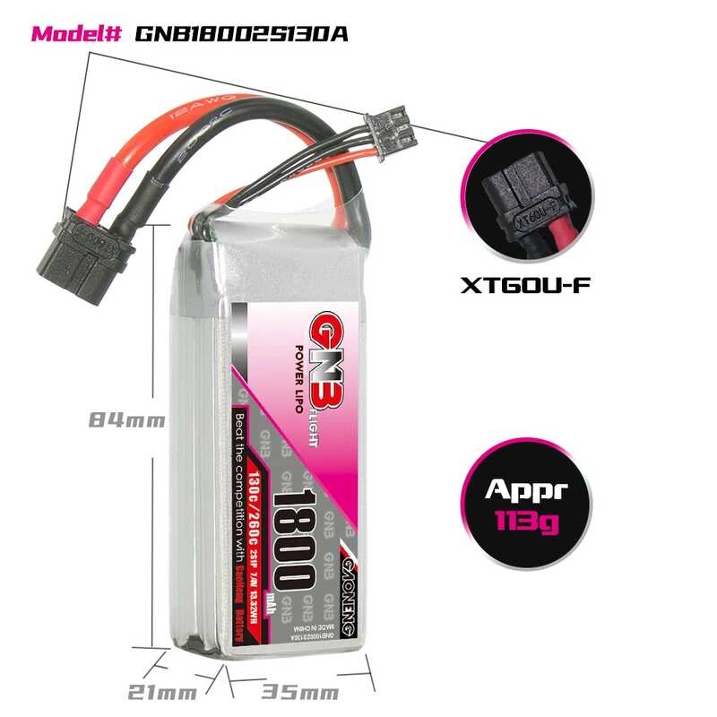 GAONENG C2a GNB 1800Mah 130C 260C 2S 3S 4S 6S 7.4V 11.1V 14.8V / 22.2V แบตเตอรี่ลิ
