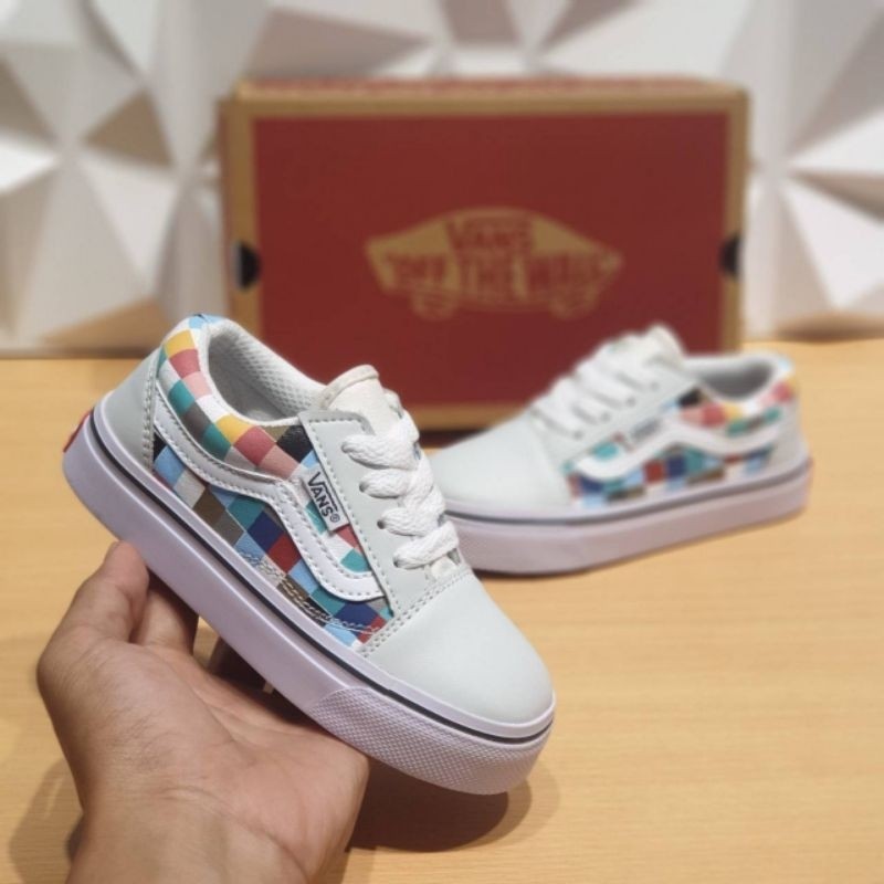 Vans OLDSKOOL WOVEN CECKERBOARD รองเท้าเด็กชายหญิง UNISEX