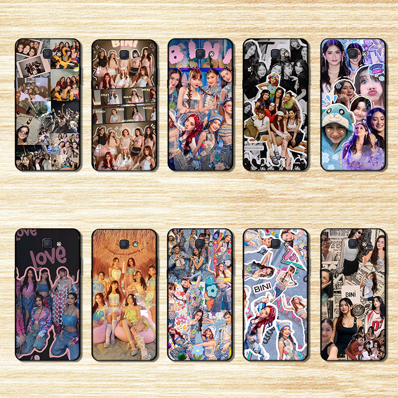 SAMSUNG เคสโทรศัพท์สีTPUนุ่มสีดําสําหรับSamsung A5 A7 A9 A01 J2 J4 J5 J7 Prime BINI Anti fall design