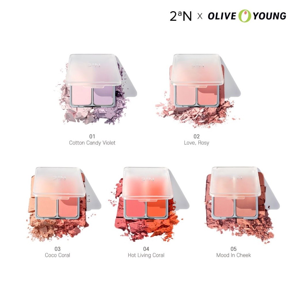 *พร้อมแปรง* ปิ๊กไอรีนกํามะหยี่สีแดง! [2aN] Dual Cheek Blush (8 สี)