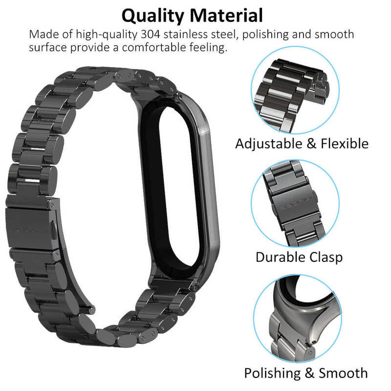 Metal MIJOBS Straps For Xiaomi Mi Band 8 7 6 5 4 3 / Mi Band 8 / Mi Band 7 / Mi Band 6 / Mi Smart B