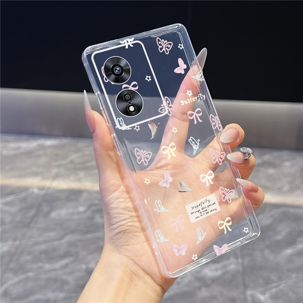น่ารักดอกไม้โปร่งใส Anti Crack Case OPPO A97 5G PFTM10 Case