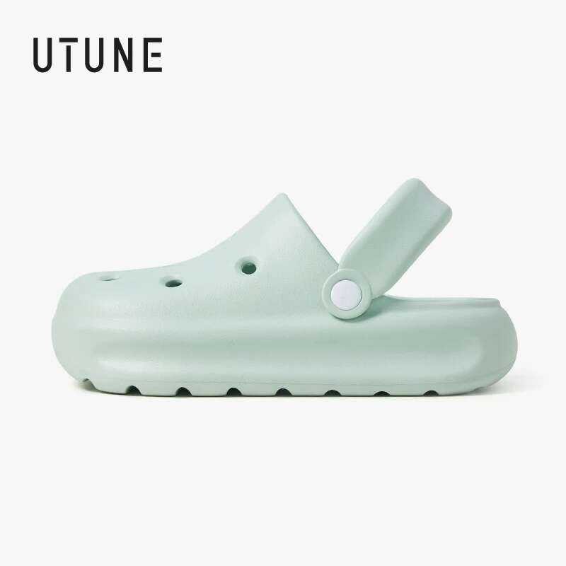 UTUNE รองเท้าแตะผู้หญิง Summer Cheese Garden แบบไม่ลื่น พื้นหยัก น้ำหนักเบาและสบาย รองเท้าแตะสองทางส