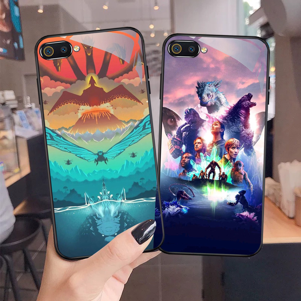 NC-34 Godzilla vs Kong Kaca Glass Case สําหรับ Realme C1 C2 C2s OPPO A3S A5 A12E