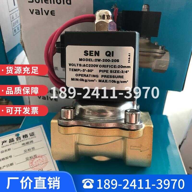 SEN QI Yu Yao Senqi ฝาครอบสแตนเลสปกติปิดโซลินอยด์วาล์วทองเหลือง 2W-160/200/250-15S/20/25