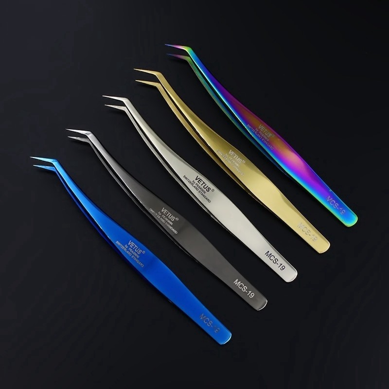 Vetus False Eyelash Extension Tweezer สแตนเลส