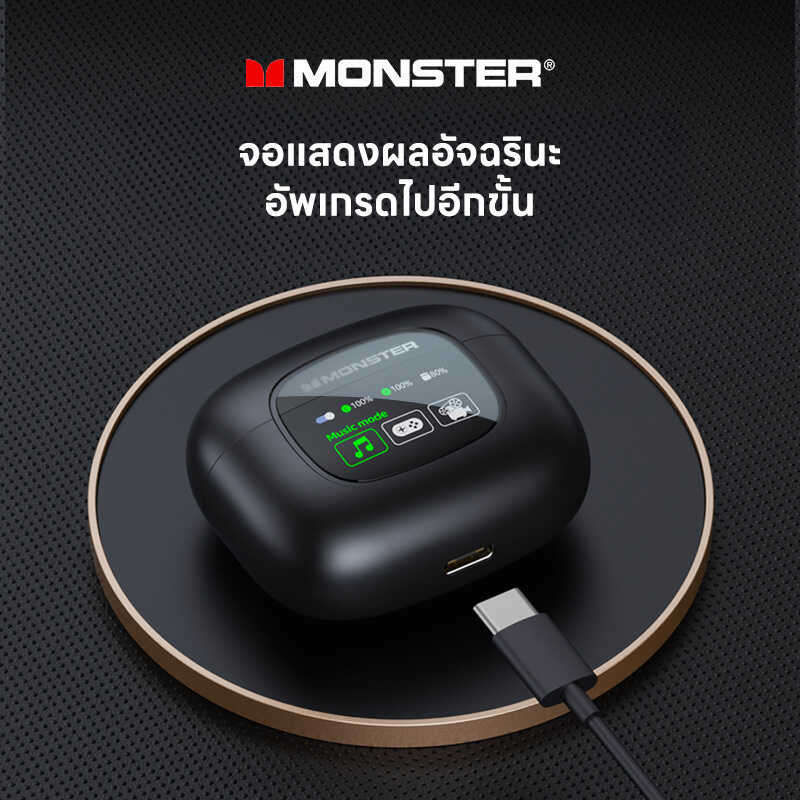 Monster Xkt20 TWS Wireless Bluetooth Earphone หูฟังไร้สายบลูทูธ5.4 หูฟังเก