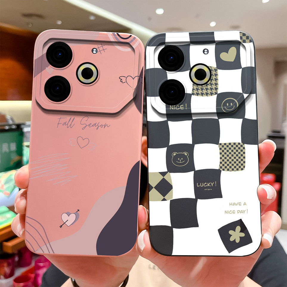 เคสโทรศัพท์สําหรับ Tecno Pova 6 Neo Pova6 6Proสีดําสีขาวตรวจสอบสบายปลอกซิลิโคนอ่อนนุ่มสําหรับ Pova6P