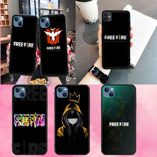 นุ่มสีดํา iPhone 5 5s SE 6 6s 6Plus 6sPlus 7 8 7Plus 8Plus X XS XR XS Max Free Fire เคสโทรศัพท์โลโก้