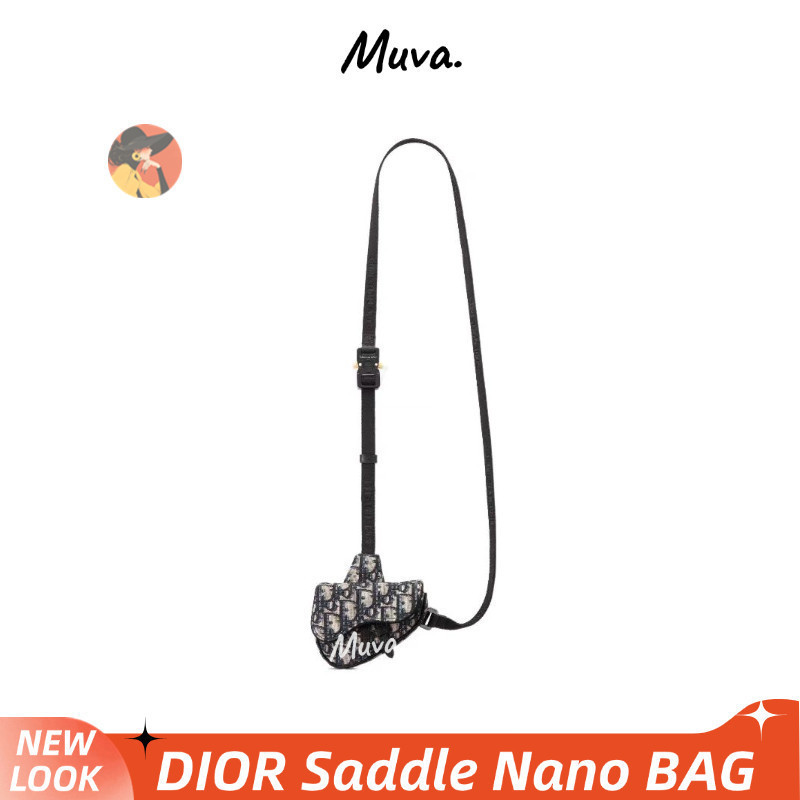 ดิออร์Dior NANO Men/Saddle Bag ผู้ชาย/กระเป๋าข้าง/กระเป๋าสะพายข้าง/กระเป๋าสะพายข้าง/Mini 1