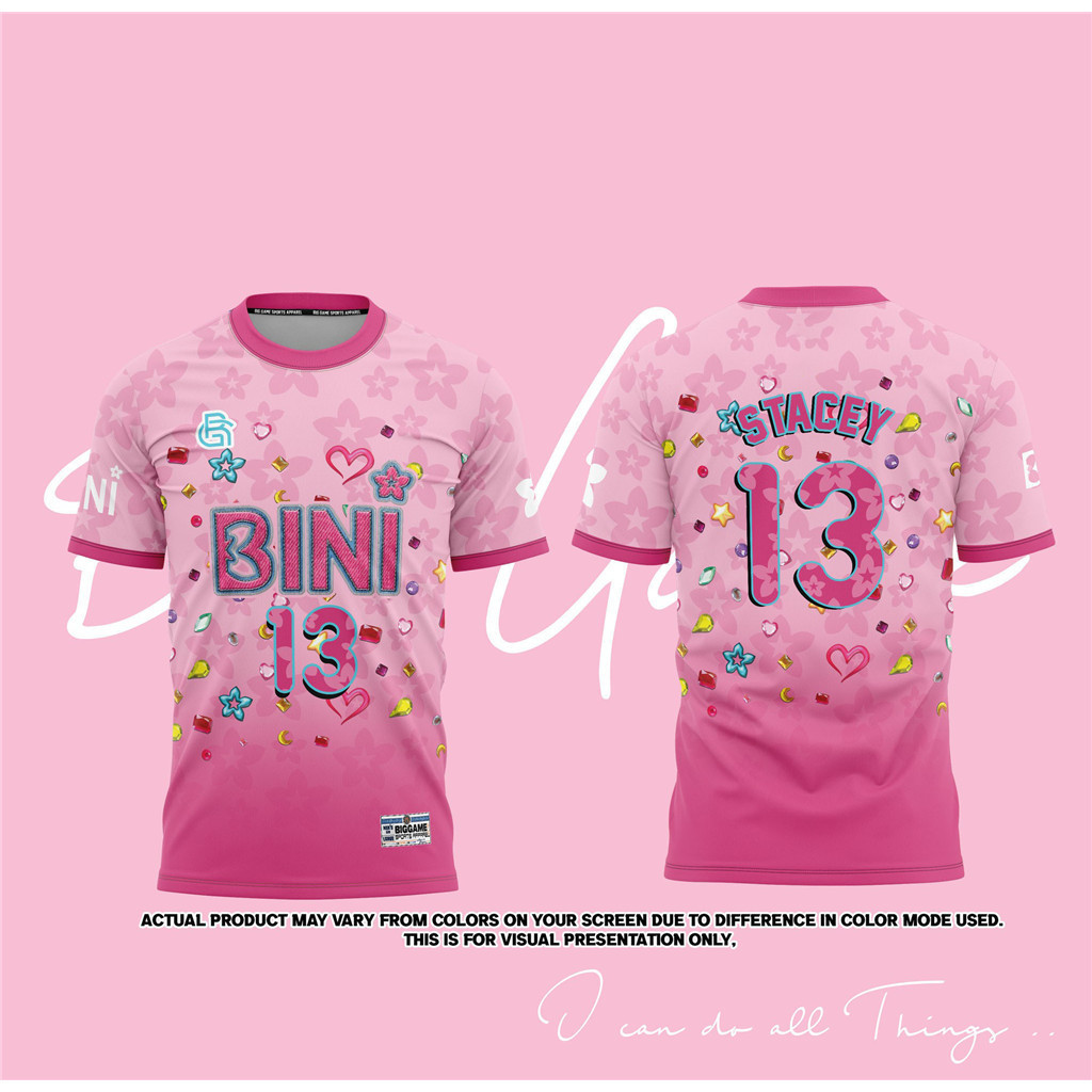 2024 ใหม่ BINI jersey Bloom พิเศษสไตล์เกาหลี over size jersey ปรับแต่งชื่อและหมายเลข tshirt y2k แบดม