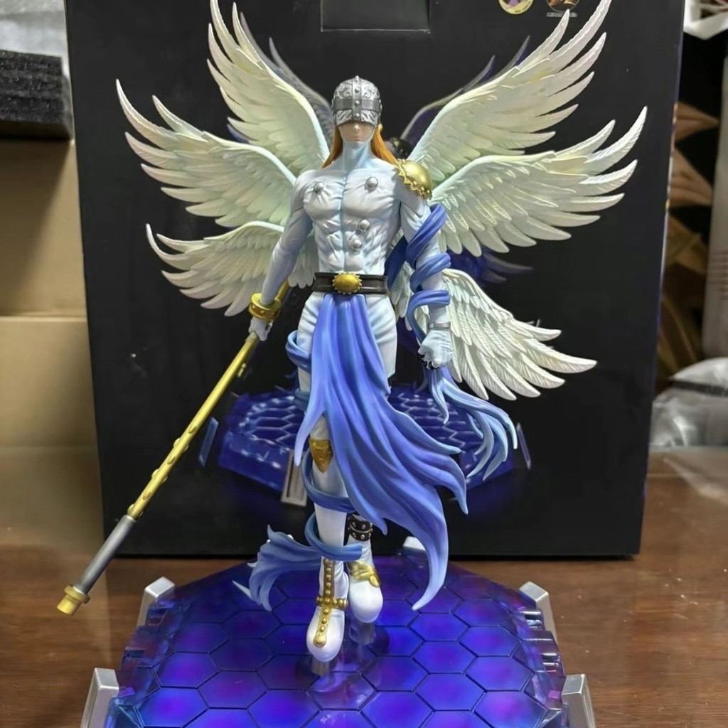 [ขายแล้ว 999+] Digimon Angelmon Celestial Beast Moon Temple Figure Luminous Animation Model ในสต็อก