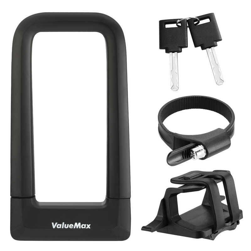 Valuemax Bike U Lock Black Orange Color Anti-Theft Secure MTB Road Bike Motorcycle Wheel Lock With