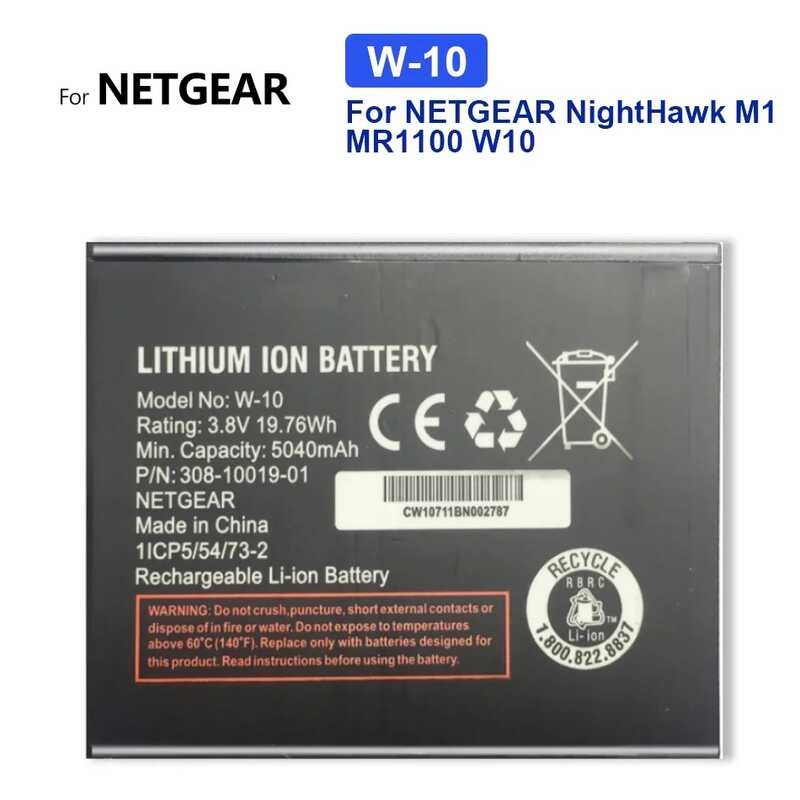 W-10 เปลี่ยนแบตเตอรี่ NETGEAR NightHawk M1 MR1100 W10 5040mAh พร้อมรหัสติดตาม