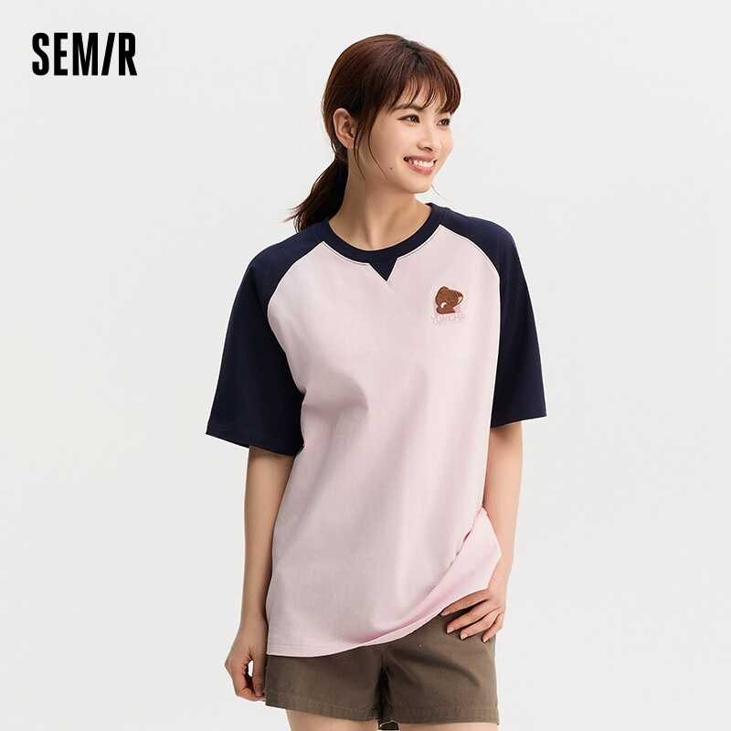 เสื้อยืดหลวมขนาดกลาง 7A Semir ผู้หญิงแขนดอลแมนขนาดให