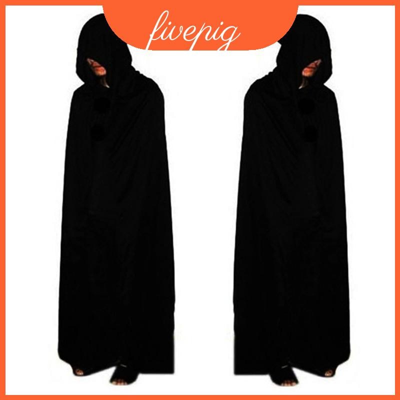 เสื้อคลุมแคปสีดำ คอสเพลย์ Grim Reaper แวมไพร์ แม่มด Wizard เหมาะปาร์ตี้ฮาโลวีน มีไซซ์ผู้ใหญ่และเด็ก