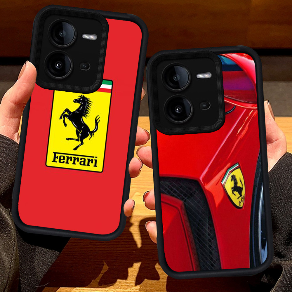 S43 Ferrari สําหรับVIVO Y200 Y33 V23E Y51A Y51 Y53s Y75 V25 Y31 V50 Lite V25E V23 Y51S 5Gสีดํา