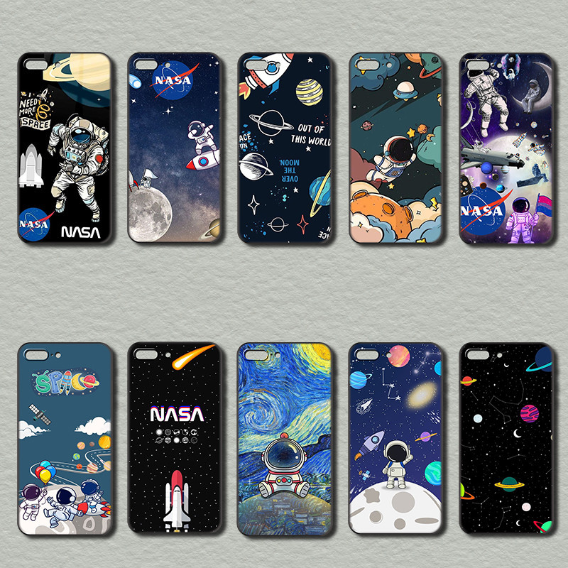 เคสโทรศัพท์สีดําแบบนุ่มแฟชั่นสําหรับ OPPO A96 A98 R9 R9S Reno 8Z 8T 7 8 lite NASA กรณี