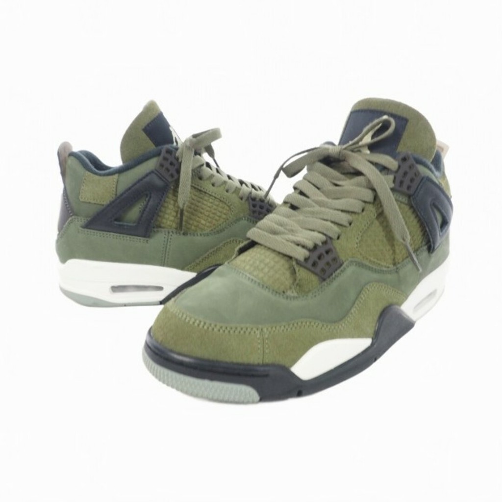 Nike Air Jordan 4 Retro Sneakers 26.5cm Olive Direct from Japan มือสอง
