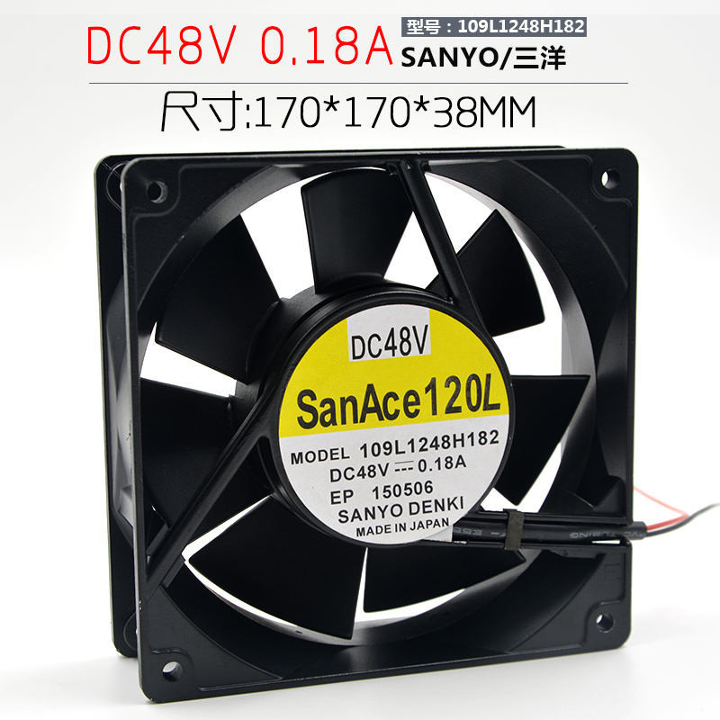 Sanyo SANACE 120L 48V 0.18A 109L1248H182 พัดลมตู้หม้อแปลงเซิร์ฟเวอร์