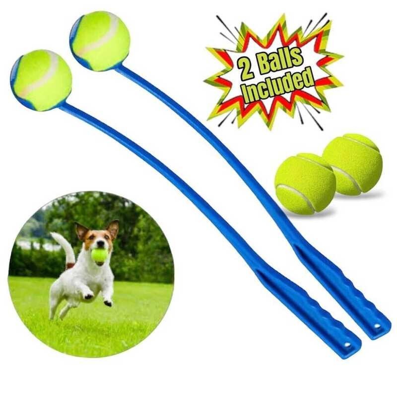 ❤ 2Pcs Pets Chuckit Ball Thrower Launcher Dogs Toy Floating Fetch Sport Tennis Game Chuck It