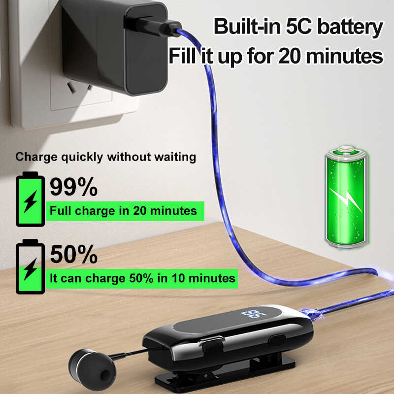 ❤ ยกเลิก K55กล้องส่องทางไกล Lavalier ธุรกิจหูฟังบลูทูธ5.