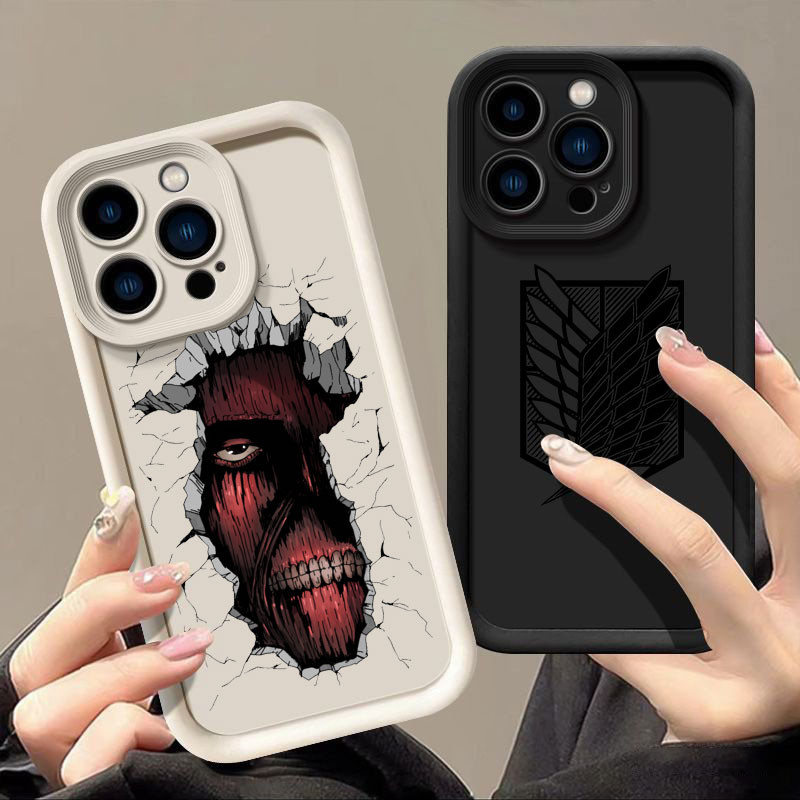 ญี่ปุ่นอะนิเมะอัลเลนโจมตีบนไททันเคสโทรศัพท์สําหรับiphone 16 15 11 13 Pro Max Xr X 7 8 14 Plus 12 13 Mini Xsนุ่มสําหรับIphone 16Pro Maxกันกระแทกกล้องฝาครอบป้องกัน