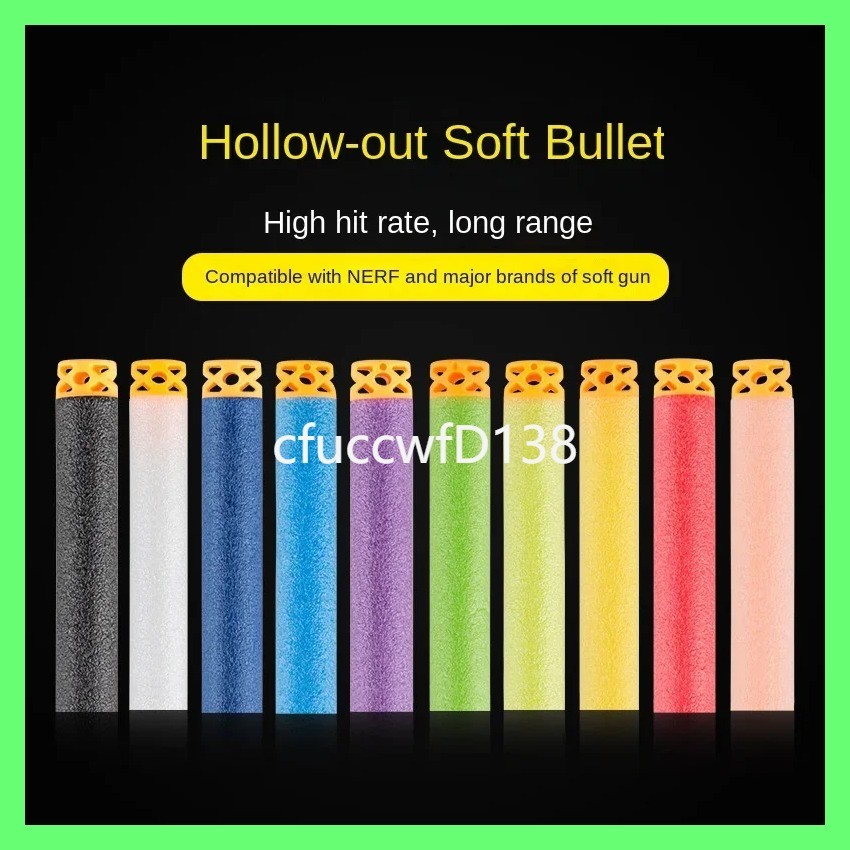 tk 7.2cm Hollow EVA Bullet for Foam Dart Toy Gun Elite Soft Bullet Toy Gun M416 Bullets for Nerf Gu