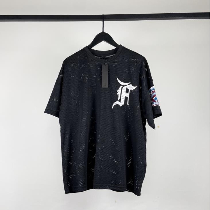 เสื้อยืดแขนสั้น ผ้าตาข่าย ปักลาย FEAR OF GOD FOG Season 5 คุณภาพสูง สําหรับผู้ชาย ราคา ถูกที่สุด ดีลบีเคเค แกลเลอรีภาพที่ 4