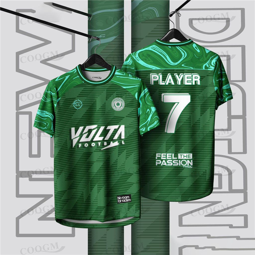 การปรับแต่งฟรี 2024 ไม่เคยให้เต็มระเหิดห้าด้านฟุตบอล บาจู เสื้อชื่อที่กําหนดเอง บาจู ผู้ชาย ตาข่ายเสื้อยืดกีฬาผ้าระบายอากาศย้อนยุครอบคอสู