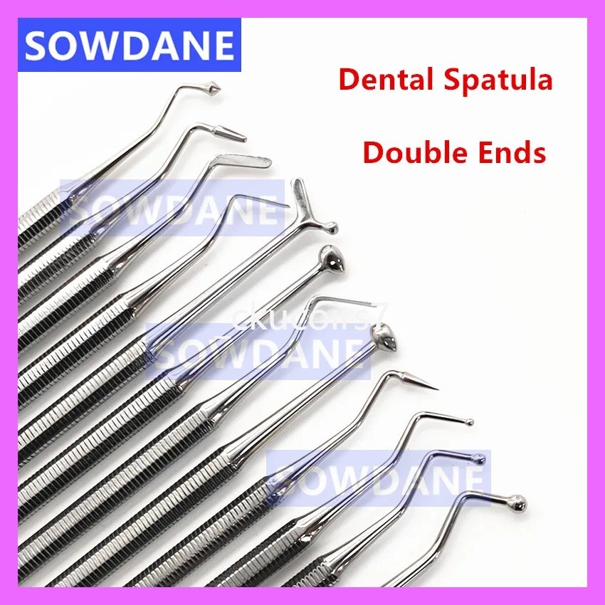 tk ขายร้อน  1pc Dental Composite Filling Instrument Resin Composite Spatula Plastic Double Ends Tee