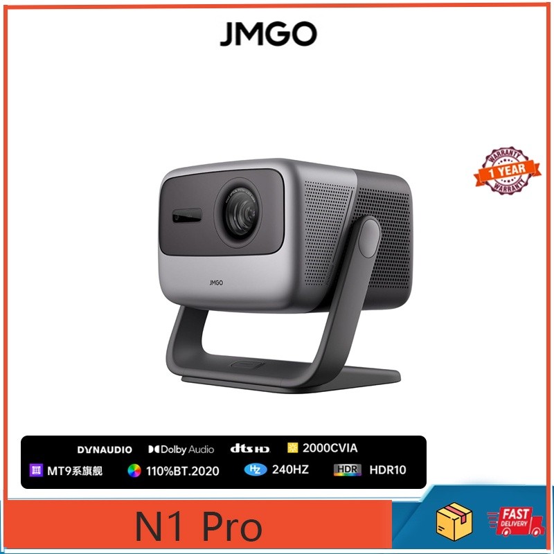 Jmgo N1 โปรเจคเตอร์ 1080P Full HD รองรับ 4K MALC โปรเจคเตอร์เลเซอร์ สามสี แบบพกพา พร้อมลําโพงไดนาวด